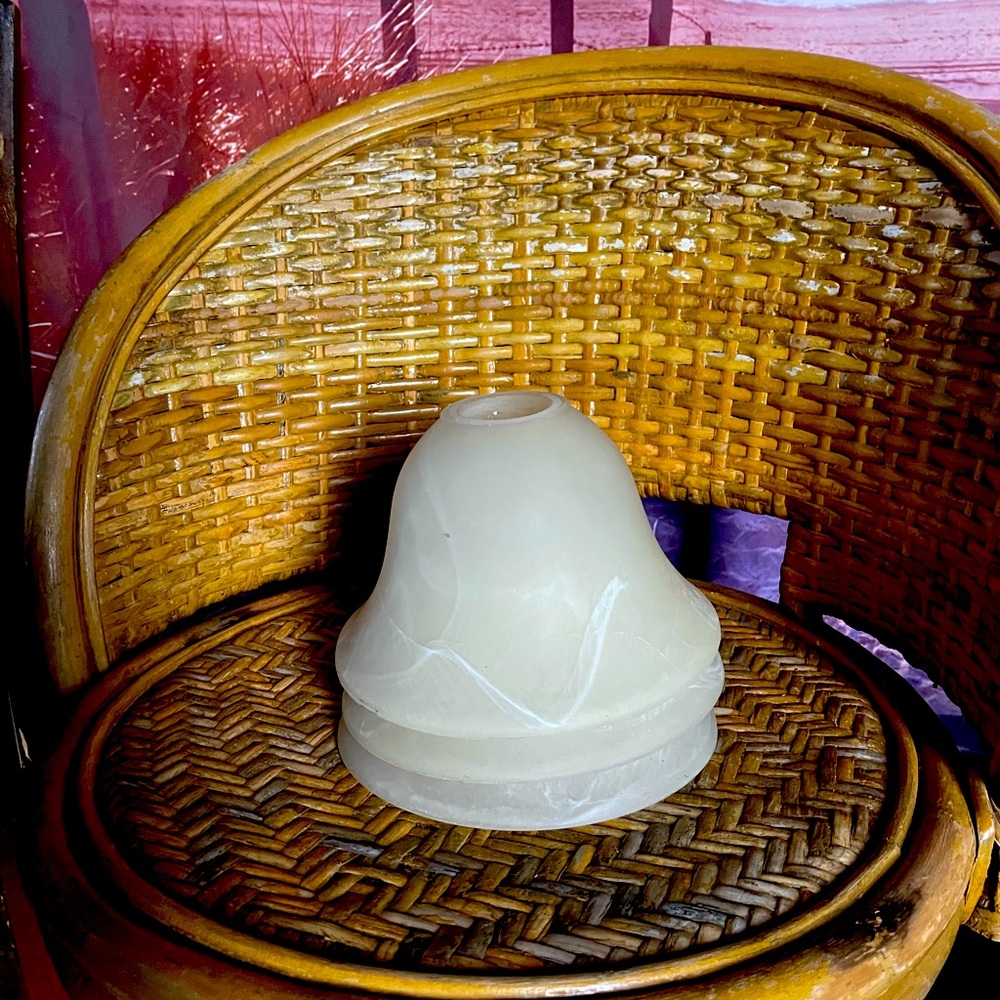 (2) 1950 Vintage Glass Light Shade Covers
